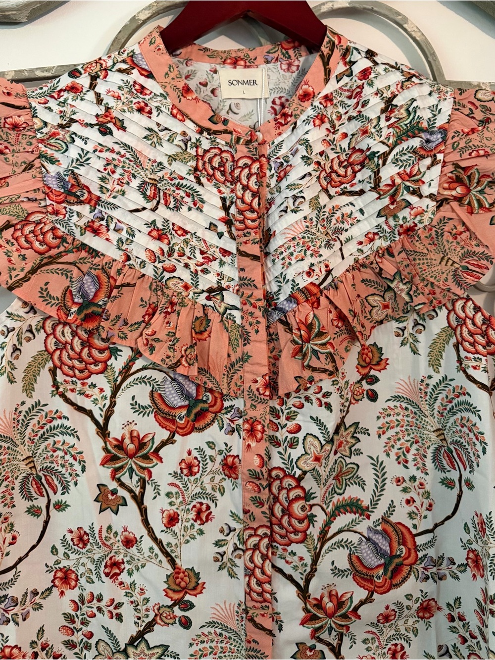[NWT] Sonmer Victoria Blouse Pink Size Large - Picture 4 of 9